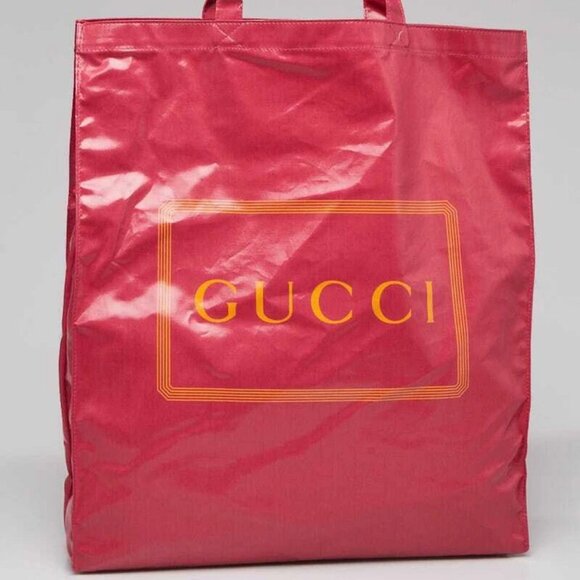 Gucci Pink/Orange Coated Canvas Montecarlo Tote Bag - Picture 1 of 9